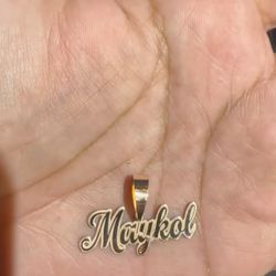 Real 10K Gold Custom Name Pendant 