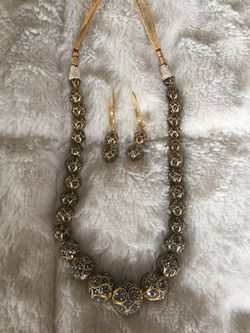 Black diamond necklace set