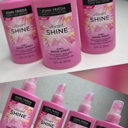 John Frieda 3 IN 1 Shine Spray!This versatile spray can enhance your hair's appearance in several ways. It provides a glossy shine that makes hair loo