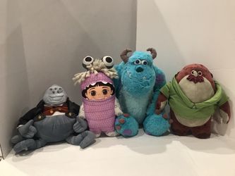 DISNEY Monsters Inc Plush Doll LOT of 4 Sully, Talking Boo, Don Carlton & Henry J Waternoose