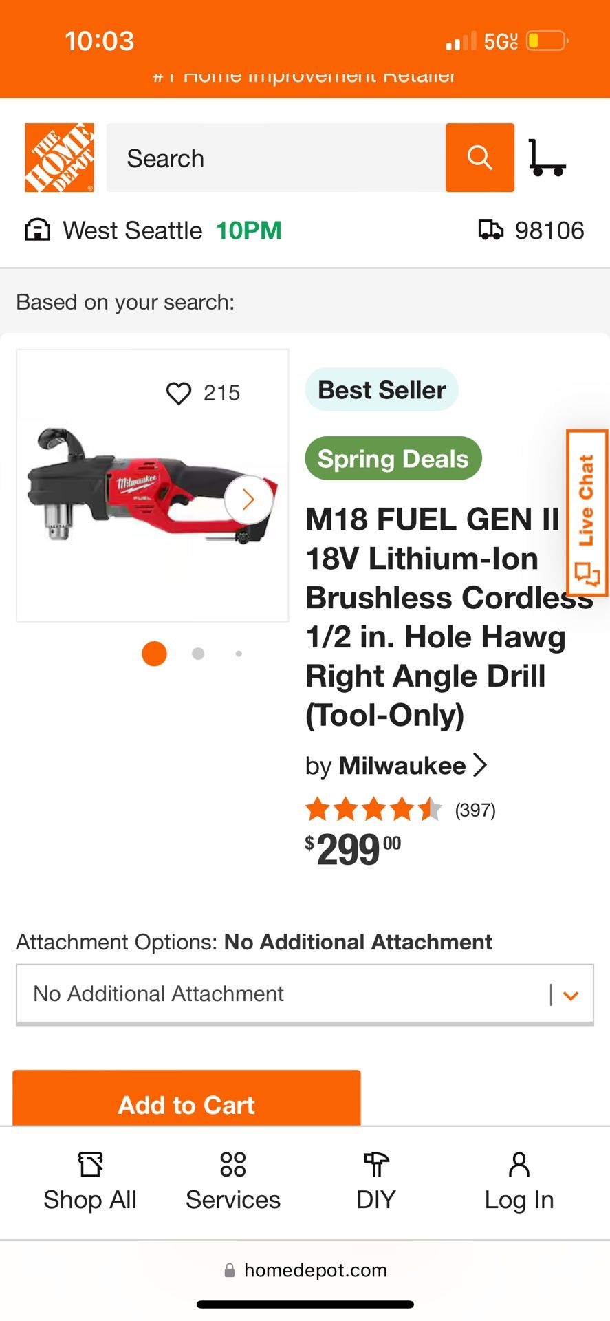 Milwaukee Hole Hog Tool Only.