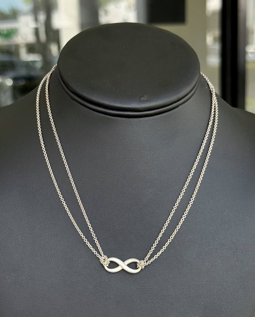 Jewelry Tiffany & and Co 925 sterling silver 76.00β double row necklace chain infinity pendant charm π³