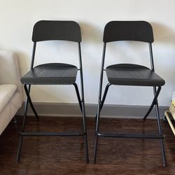IKEA FRANKLIN bar stool with backrest, foldable