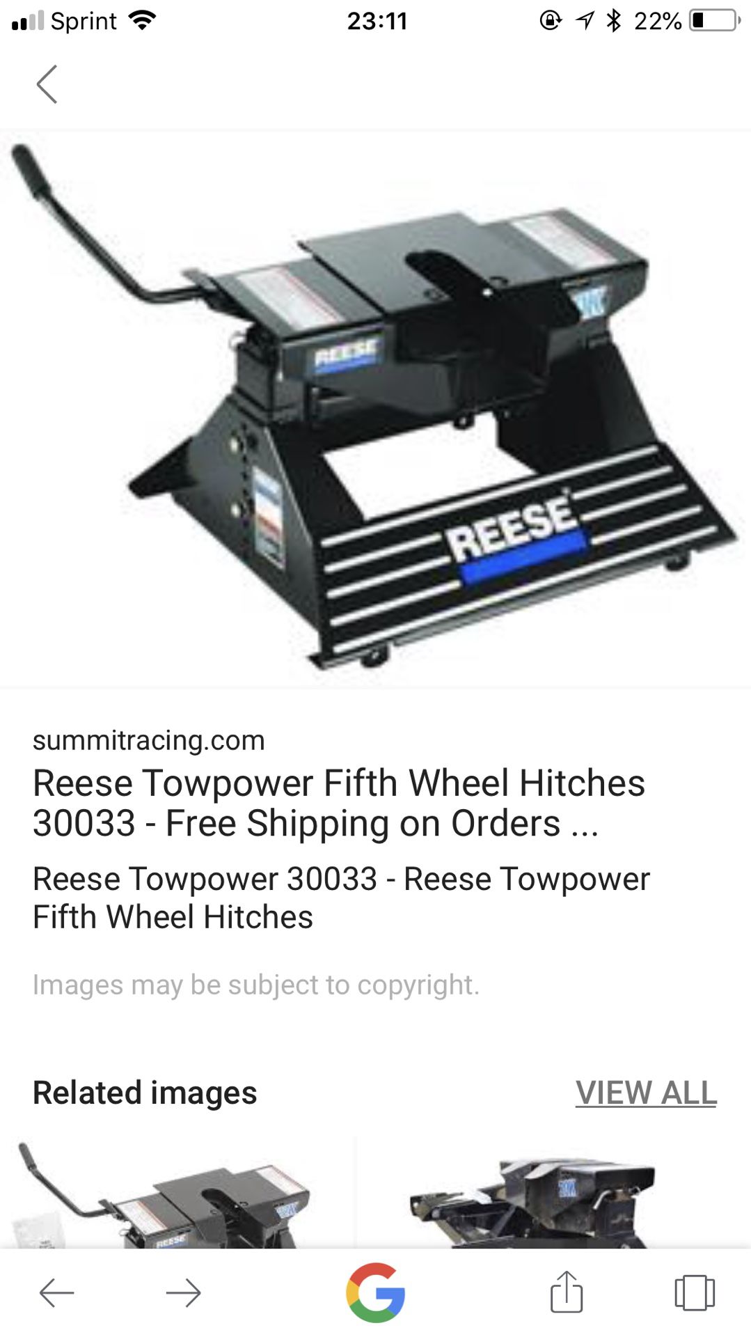 Reese fifth wheel hitch