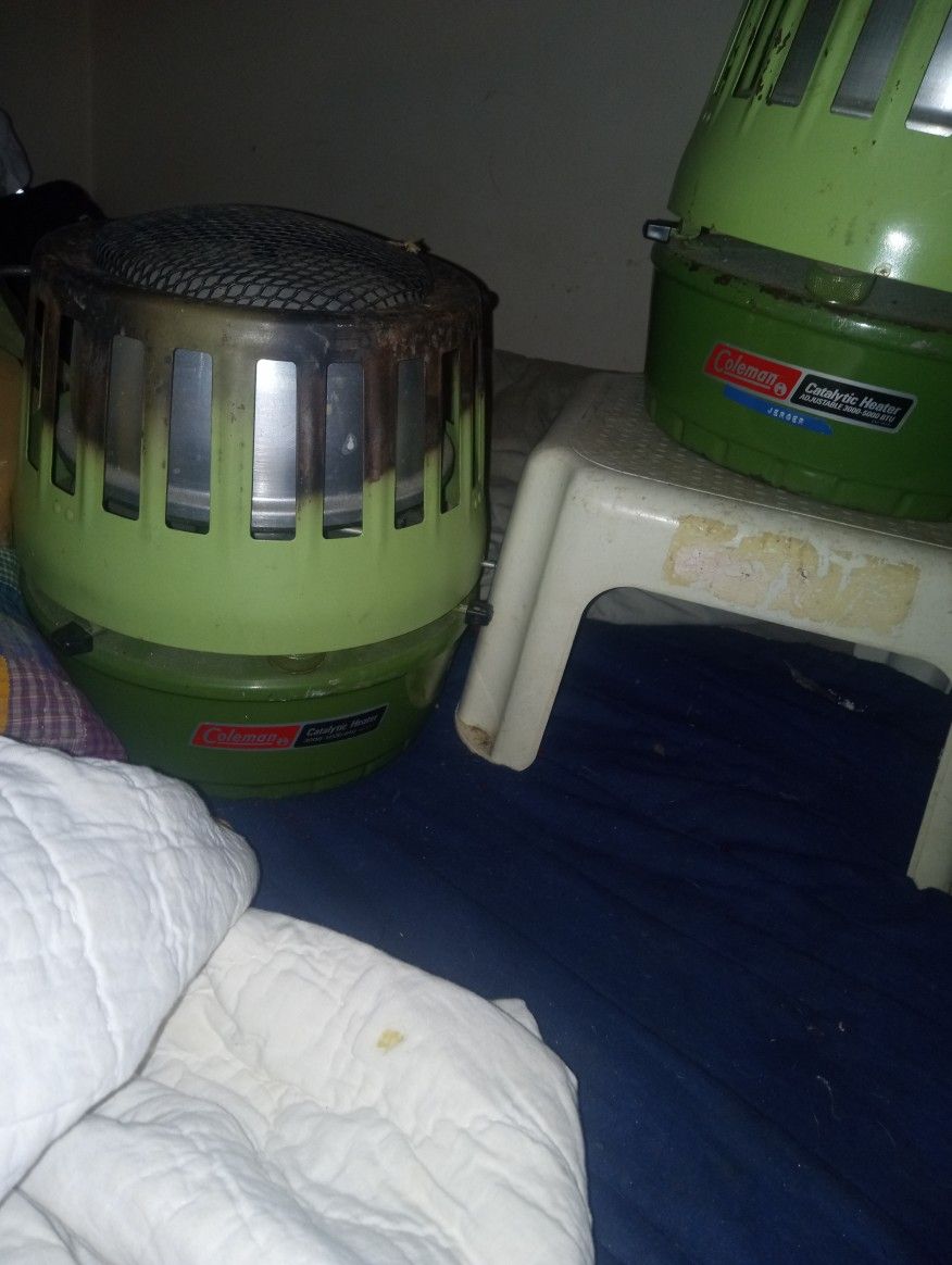 Colemen Catalytic Heaters 3000 -5000 BTU Two For The Price Of One Both Like Now