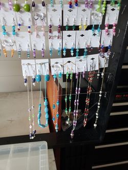 Earrings, bracelets, necklaces