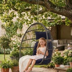 Outdoor Garden Rattan Egg Swing Chair Hanging Chair PE Hang Chair
