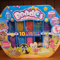 Beados Mega Bead Refill Pack 10 Colors 2000 Beads. New