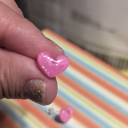 Glitter Hearts Earrings For Sensitive Skin 