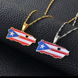 Puerto Rican Flag Necklace 