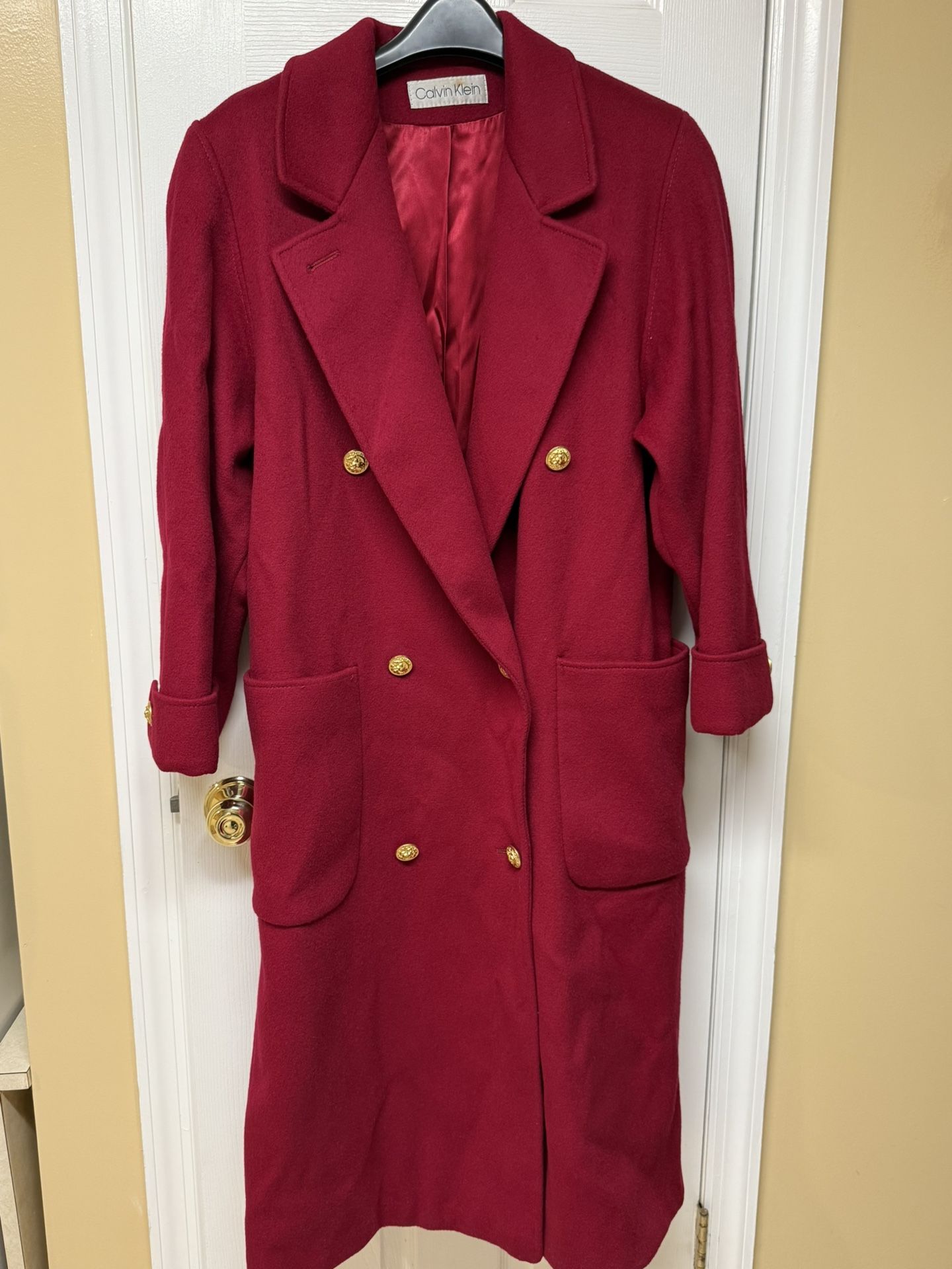 Womens Calvin Klein Long Wool Coat (10)