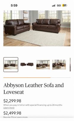 Abbyson living room 3 pieces set + 2 single Sofa