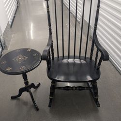 Ethan Allen Rocking Chair And Side Table