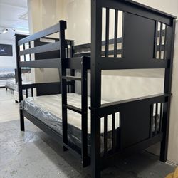 Twin Bunk Bed With Mattress 