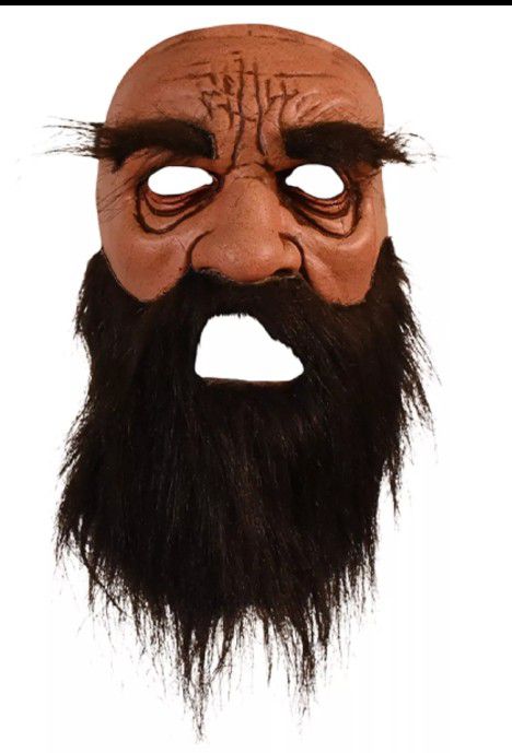 

Don Post Classic HARRY Mask Halloween Latex Face With Beard Caveman Pirate New


