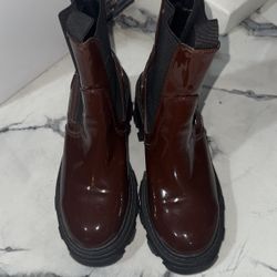 Boohoo CHUNKY RAND DETAIL PATENT CHELSEA BOOT