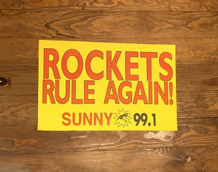 Vintage Houston Rockets Sign Sunny 99.1
