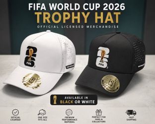 🏆 FIFA World Cup 2026 Trophy Hat | Black & White Available | NEW 🏆