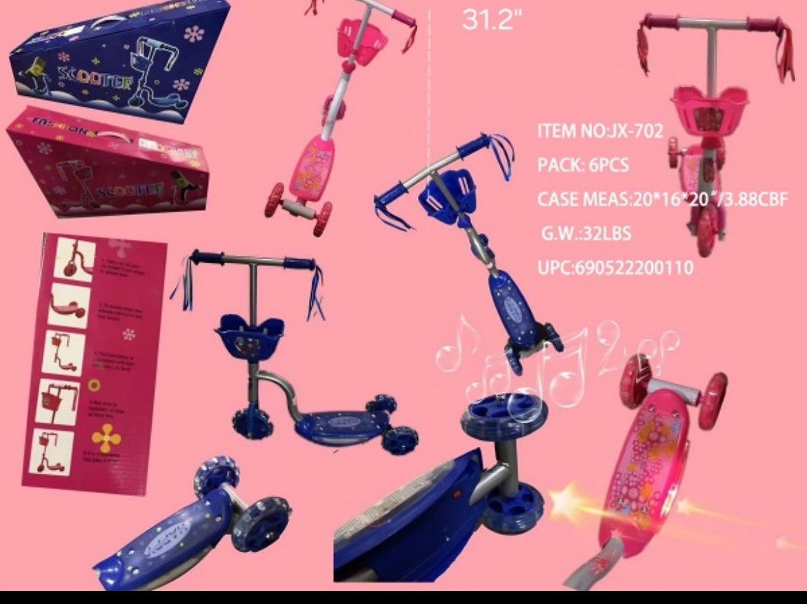Pink Or Blue Scooter For Kids