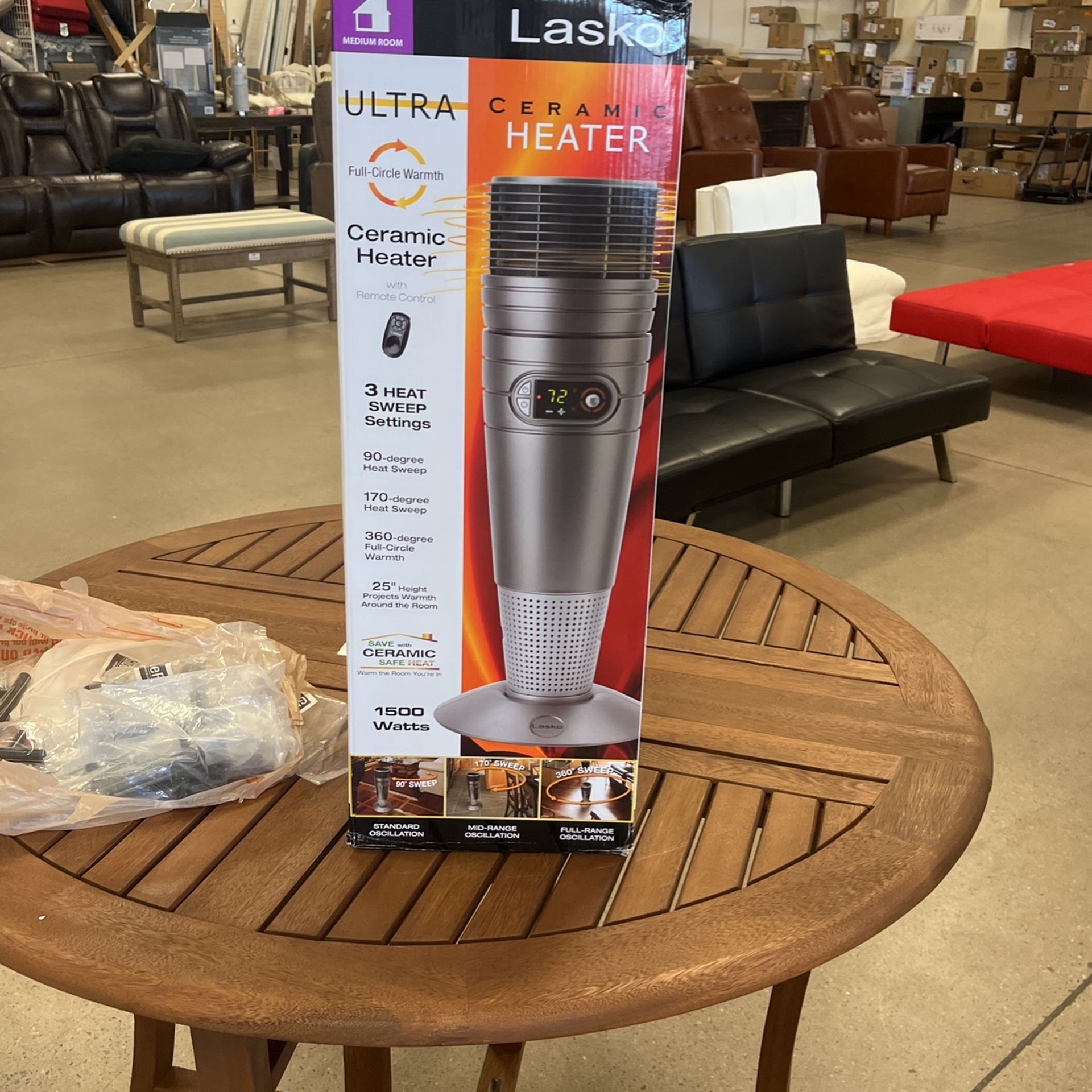1500-Watt Electric Portable Full-Circle Ceramic Space Heater with Remote  Control for Sale in Peoria, AZ - OfferUp