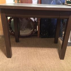 Vintage Industrial Style Grey Metal Table With Drawer