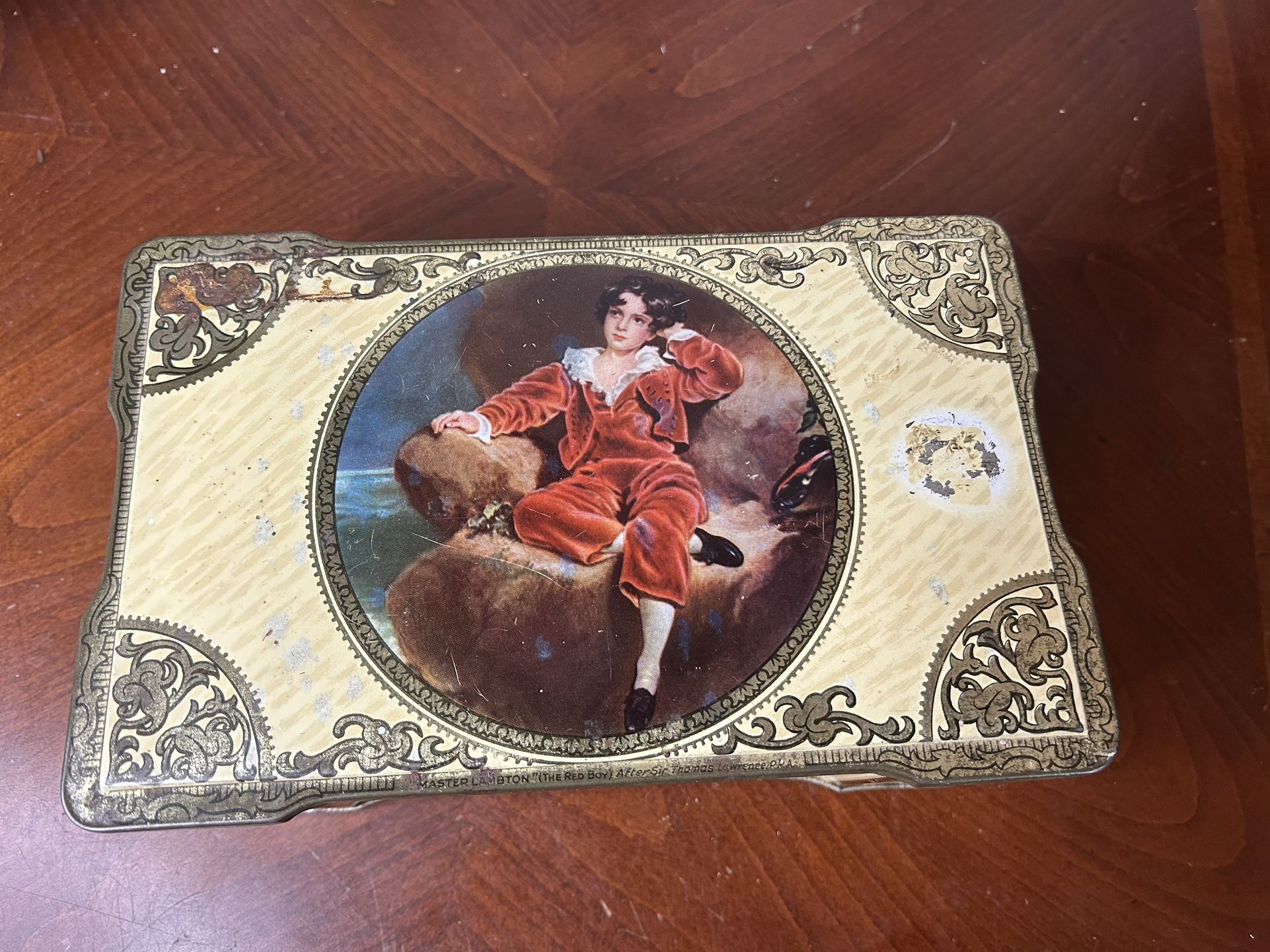 Rare (1940s) Cremona Red Boy Toffee Tin Box 