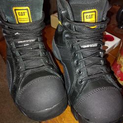 Caterpillar Composite Toe Waterproof Work Boots Size 6 And 1/2
