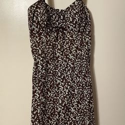 R&K Originals Dress Women 10 Floral Cotton Stretch Built In Bra Strappy Sundress