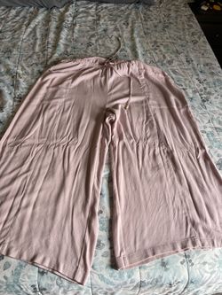 Pink Wide-Leg Drawstring Pants