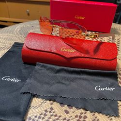 C Brown Wood Red Sunglasses 