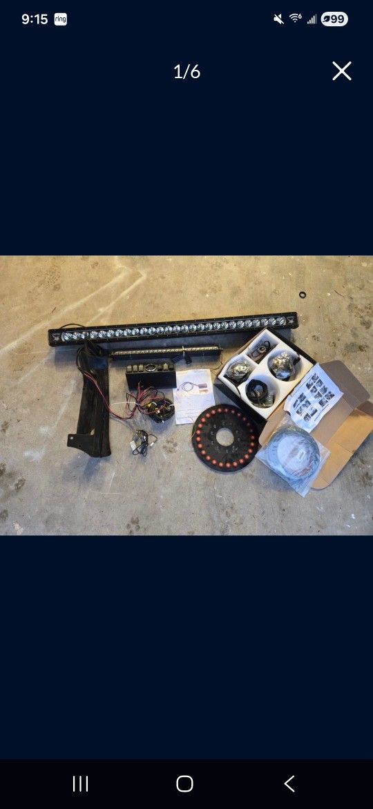 Rigid Light Bar And Other Accessories For Jeep