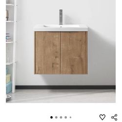 Bathroom Cabinet with Sink,Soft Close Doors,Float Mounting Design,24 Inch for Small Bathroom,24x18-00624 IMO(KD-Packing)