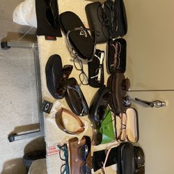 Sunglasses. Eyeglasses various Conditions some new some prescription selling altogether.
