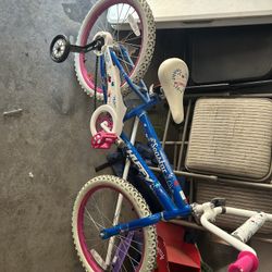 Huffy Seastar 20" Girls' Bike with Training Wheels – Blue/Pink