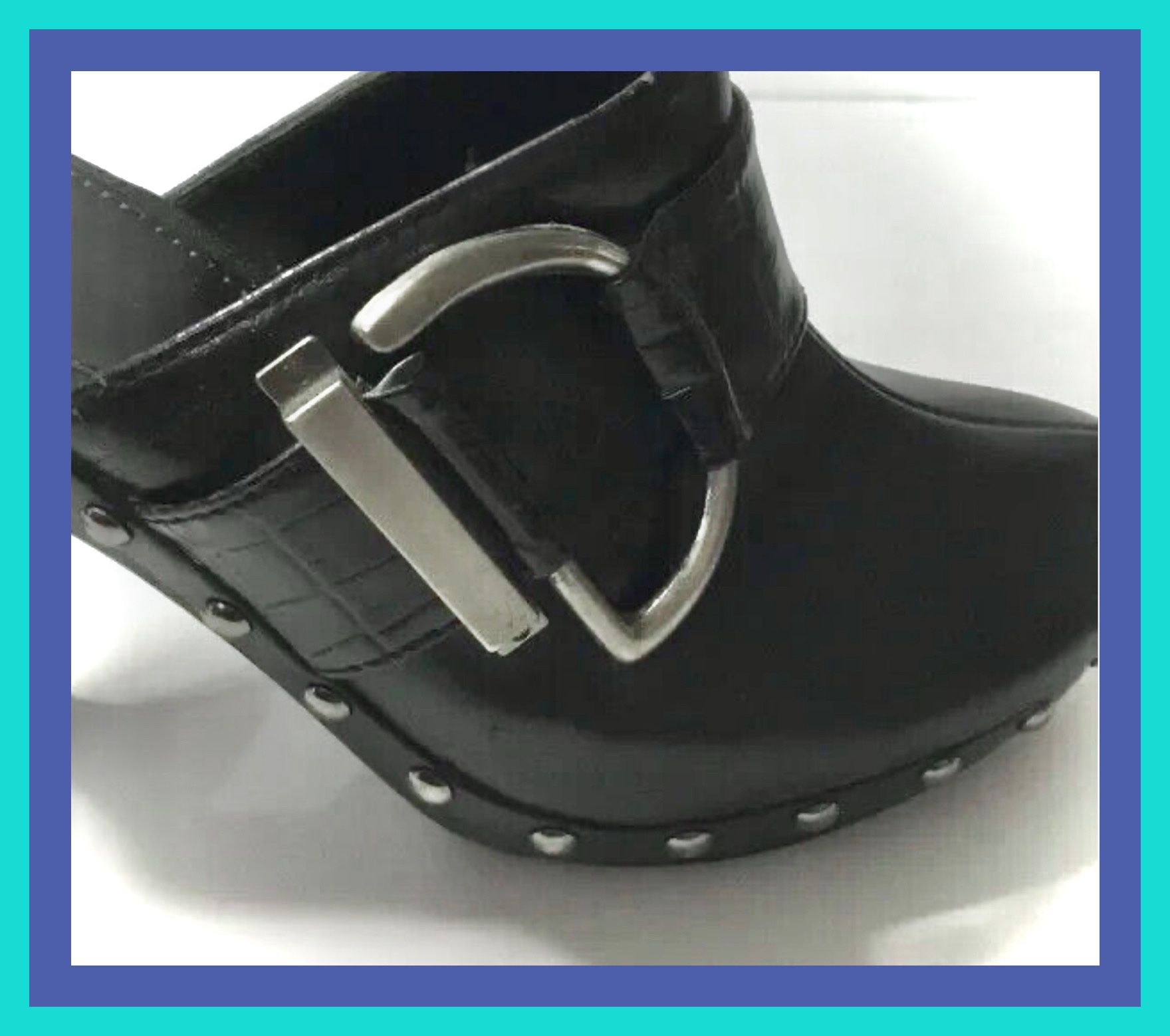 Black Leather High-Heel Mules by FIONA