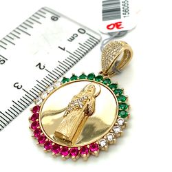 14kt Gold Cubic Zirconia San Judas Pendant 7.40grams 156055 5