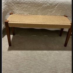 Woven Rope Bench 18 in. H x 40 in. W x 14 in. D