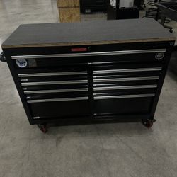 Tool Storage 46 in. W × 18 in. D 9-Drawer Mobile Workbench Cabinet in Gloss Black