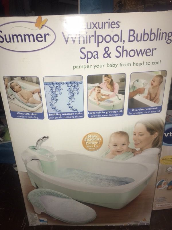 Summer Infant Lil' Luxuries Whirlpool, Bubbling Spa & Shower (Blue)