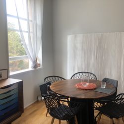 CB2 Dining Table And 4 Dining Chairs