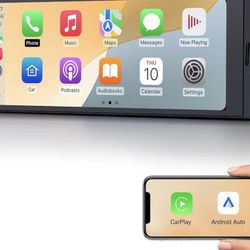 Single DIN Car Radio Stereo, Linux System HD IPS Touchscreen with Wireless CarPlay & Android Auto, Bluetooth, USB-C/USB/FM