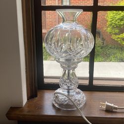 Waterford crystal Lismore hurricane lamp 14 inches two pieces