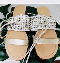 White gladiator Marc fisher women sandals 7
