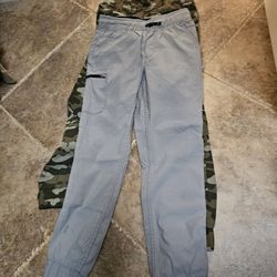 Weatherproof Vintage Youth Tech Jogger Pants (Green Camo, Gray, M 10/12))