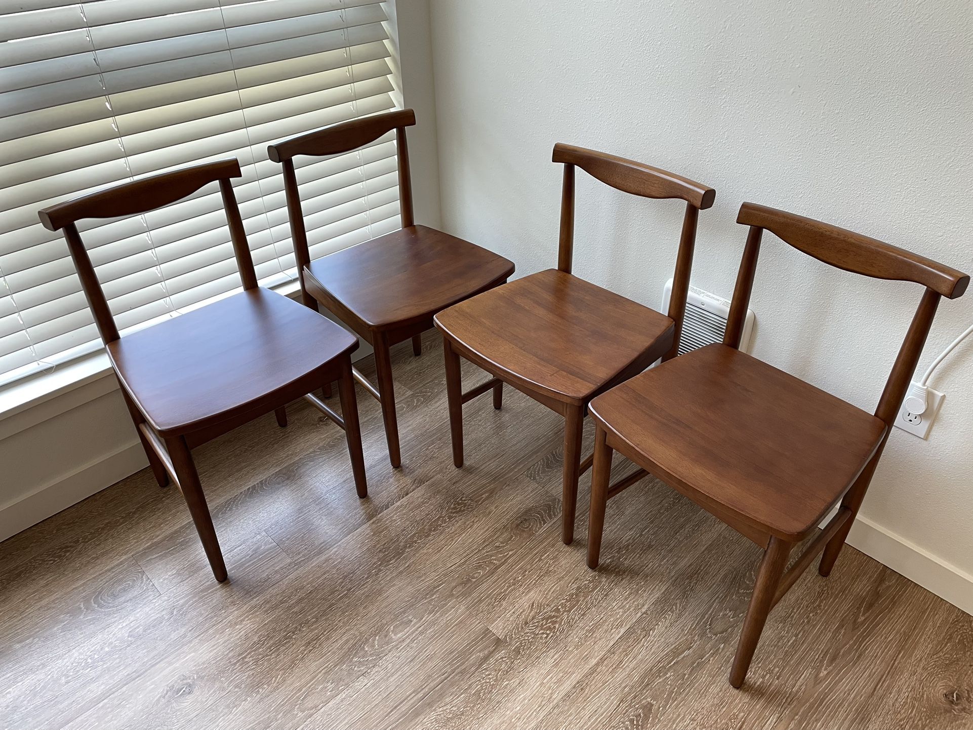 Set Of 4 Wooden Dining Chairs