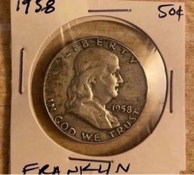 1958 Benjamin Franklin Half Dollar