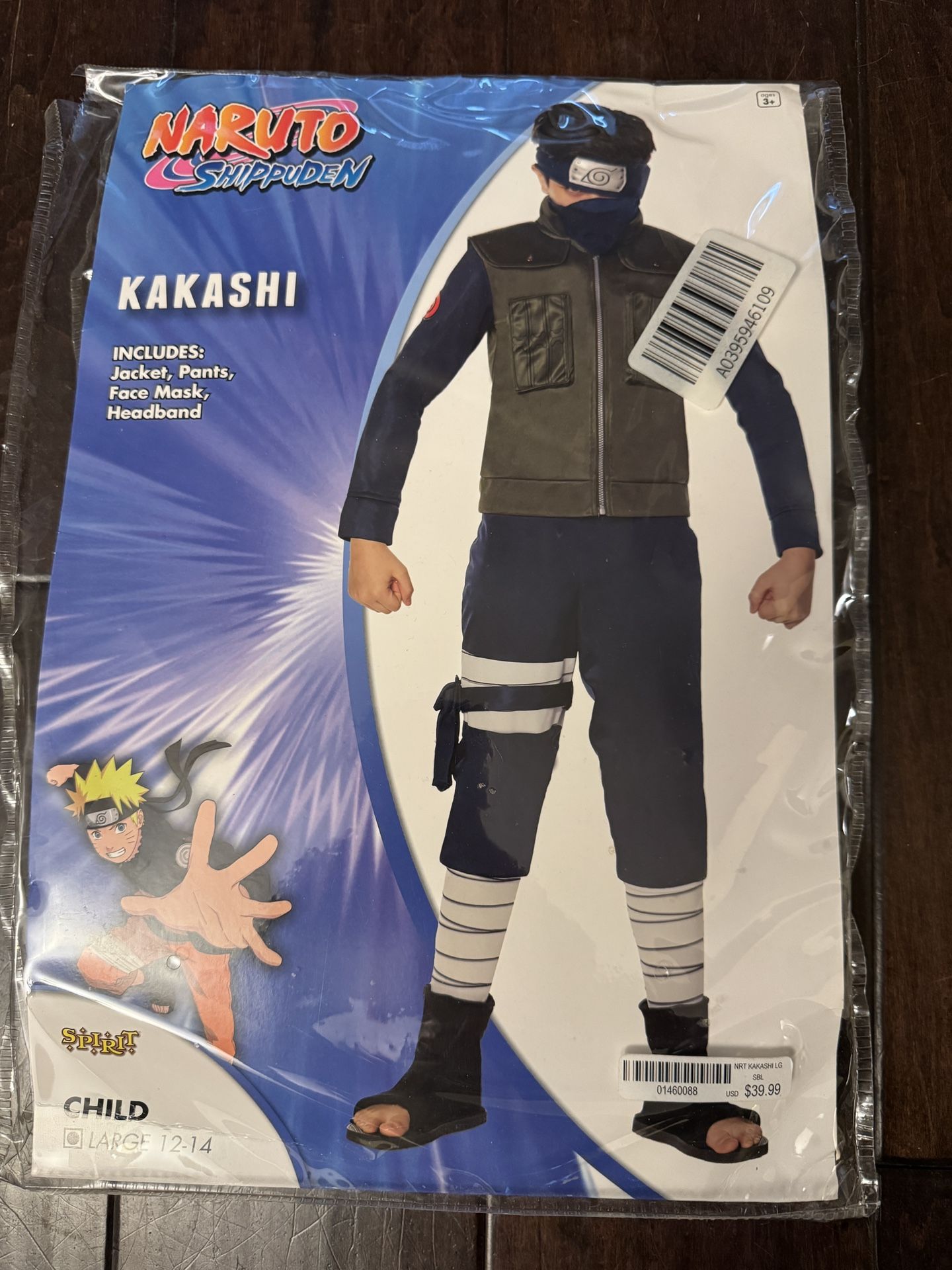 Naruto- Kakashi Costume Kids Large 12-14