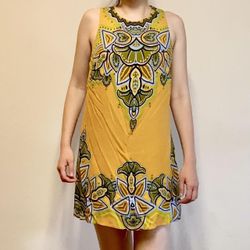 Anthropologie Dress, Yellow, Patterned Size 4