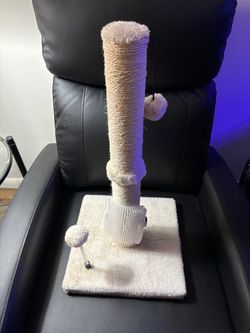 Cat Scratching Post with Toys and Groomer