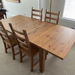 IKEA Extendable Dining Table + 4 Chairs